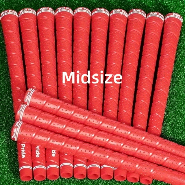 13PCS Premium Rubber Golf Grips - Non-Slip Design for Enhanced Control & Durability Red Midsize