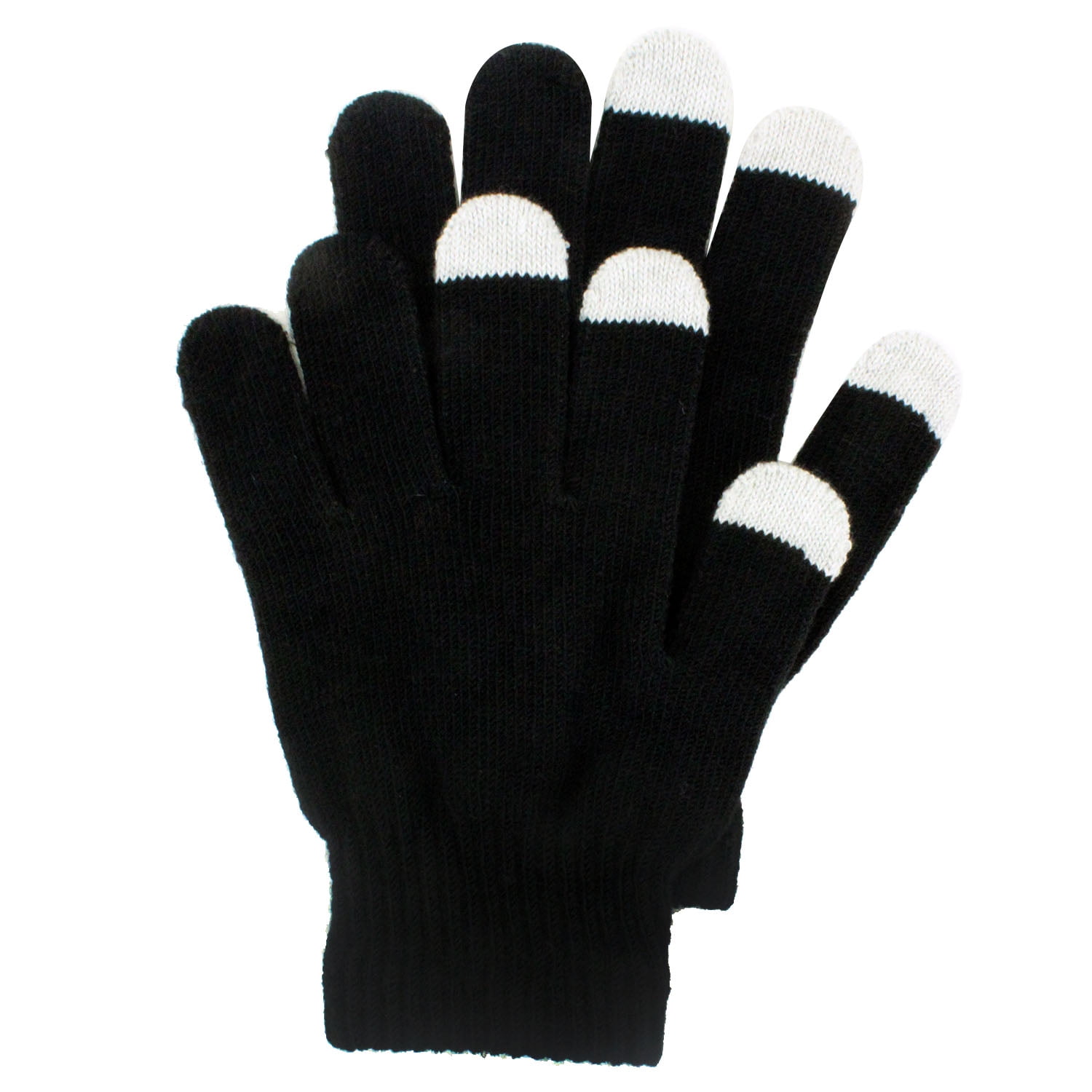MAGIC TOUCH SCREEN UNISEX BLACK KNIT STRETCHY GLOVES WINTER SMARTPHONE TABLET