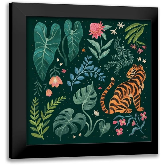 Penner, Janelle 12x12 Black Modern Framed Museum Art Print Titled - Jungle Love V