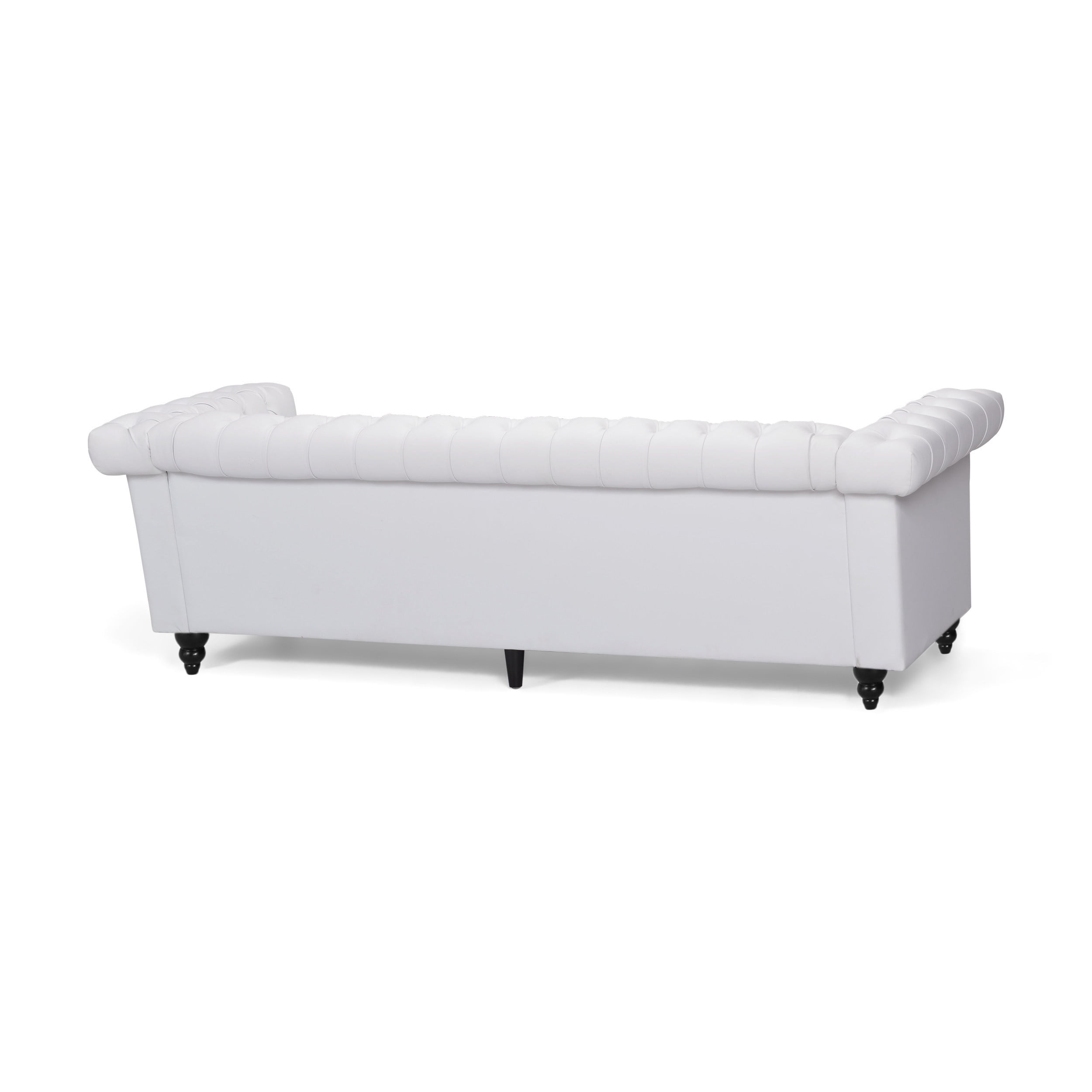 Noble House Kabella Tufted Fabric Chesterfield Sofa, White