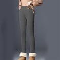 thumbnail image 4 of Gibobby Pantalones deportivos para mujer Mallas informales de invierno para mujer, mallas de Color sólido, pantalones capri térmicos de cintura alta elásticos(Gris,M), 4 of 5