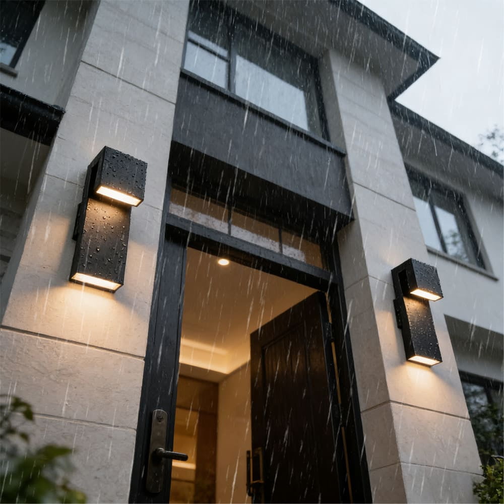 Claxy Modern Outdoor Wall Sconce Waterproof Matte Black Wall Light Exterior-LED Anti Rust Porch Lights Wall Lighting Outside Lights Fixture Warm Light for Garage,Balcony,Backyard