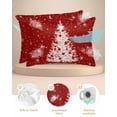 thumbnail image 2 of Hokiten Pillow Cases Queen Size Set of 2, Couch Pillow Covers, Red Christmas Tree Satin Pillowcases with Zipper for Hair/Skin, Pillow Protector Cover, Winter Balls Snowflake Xmas Tree 20x30 Inches, 2 of 6