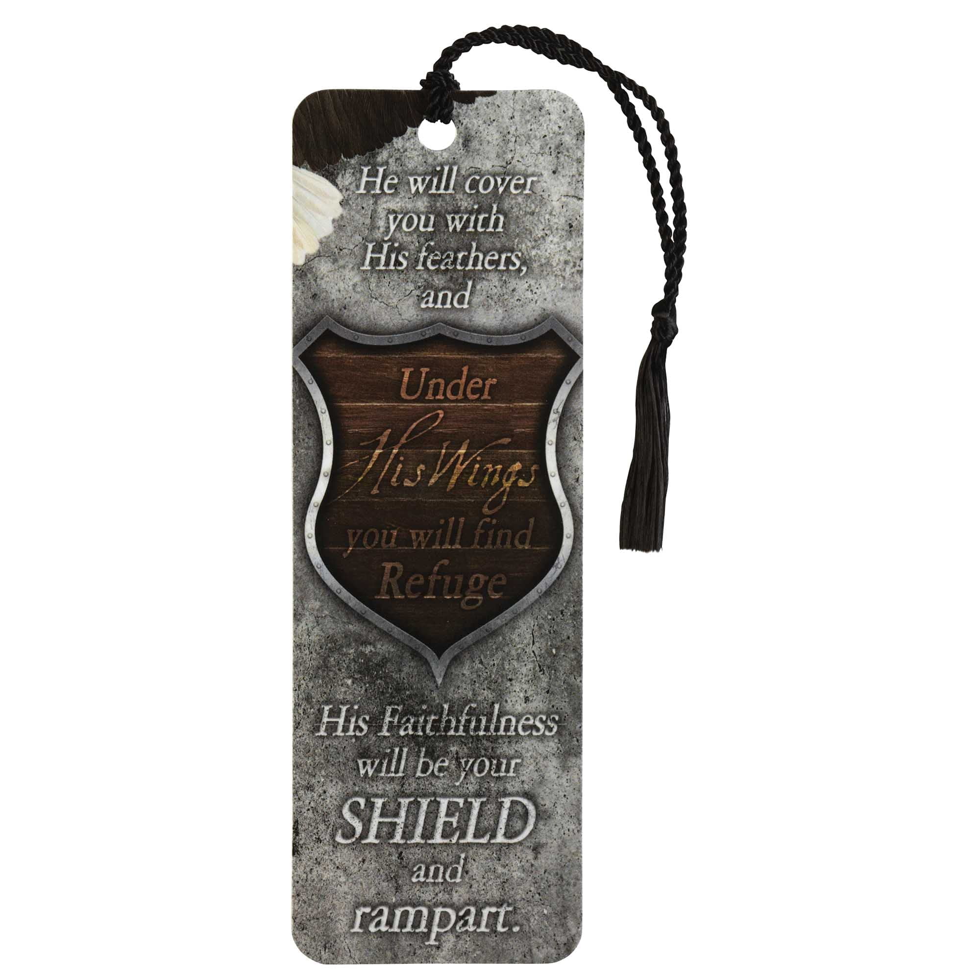 Dicksons He Will Cover You with His Feathers Shield 6 inch Paper Tussled Bookmark Pack of 12