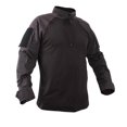 thumbnail image 1 of Rothco 1/4 Zip Military Fire Retardant NYCO Combat Shirt - Black, Small, 1 of 2