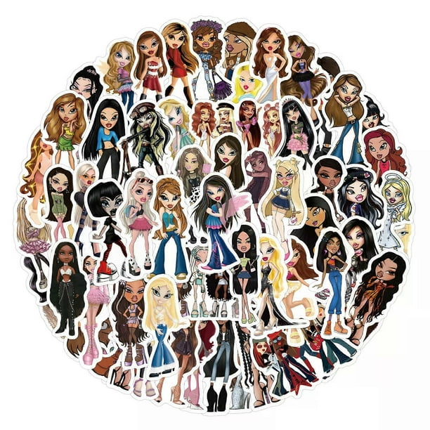 110 pcs Stylish Bratz Fashion Doll Divas Stickers Girl Room Decal Phone Graffiti, for decoration.