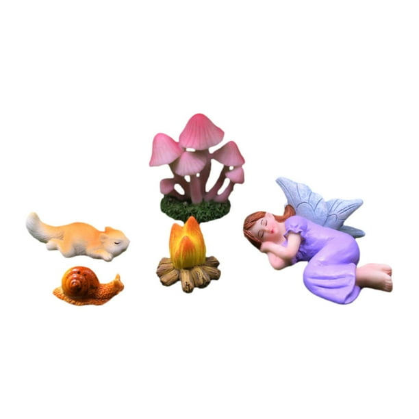 5 Piezas Figuras en Miniatura Micro-pagos Decoración de Plantas Mini Decoración de Frasco Esculturas para Acuario