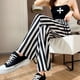 thumbnail image 1 of Pantalones anchos con pintura de tinta de seda de hielo para verano, pantalones anchos de gasa casuales de cintura alta y elásticos para mujer, 1 of 6
