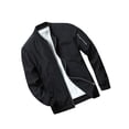 thumbnail image 2 of FAROOT Men's Bomber Jackets Solid/Contrast Color Stand Collar Long Sleeve Zip Front Coat, 2 of 8