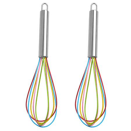 

Cooking Light 2 Piece Silicone Whisk Set Multicolor Kitchen Tools 10 Inches
