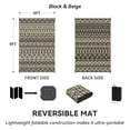 thumbnail image 3 of SIXHOME Outdoor Rug 6'x9' Waterproof Reversible Patio Rug Boho Geometric Indoor Outdoor Rugs Lightweight Plastic Straw Ourdoor Carpet for RV Camping Deck Balcony Modern Porch Decor Black and Beige, 3 of 7