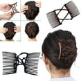 thumbnail image 2 of 6 PC Stretchy Double Comb Hair Clip Adjustable Elastic Hair Comb No Crease Hair, 2 of 5