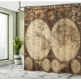 thumbnail image 4 of Ambesonne World Map Shower Curtain, Historic Old Atlas, 69"Wx84"L, Multicolor, 4 of 4