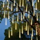 thumbnail image 3 of Juego de 4/3/2/1 luces LED de cadena con forma de lluvia de meteoritos con enchufe UE/EE. UU., para decoración de árboles de Navidad al aire libre, bodas, cumpleaños, 3 of 5