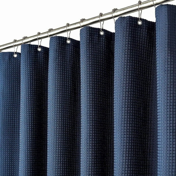Cortina de Ducha de Tela para Puesto - Cortinas de Ducha de Tela Gruesa ponderada con Tejido de Gofre de 54 x 78 Pulgadas de Largo para baño, baño de Lujo de Spa de Hotel de Servic