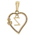 thumbnail image 4 of 10K Yellow Gold Diamond Heart Pendant Dangling Initial Z Cut Out Charm 0.10 Ct., 4 of 6