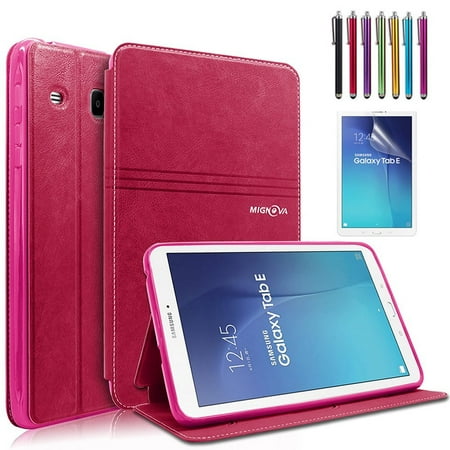Verizon Samsung Tab 2 Case Mignova Samsung Galaxy Tab E 9.6 Case - Slim Lightweight Stand Cover for Samsung Tab E Wi-Fi / Tab E Nook / Tab E Verizon 9.6-Inch Tablet ( SM-T560 / T561 / T565 / T567V) (Pink) ()