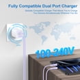 thumbnail image 3 of USB C Charger Fast Charging, 25W Dual Port PD Charger Block with 2pcs USB C to C Cable 6FT, Type C Charger Wall Charger Adapter Charging Box USB C Brick Cube with Type C Phone Charger Cords, Purple, 3 of 8