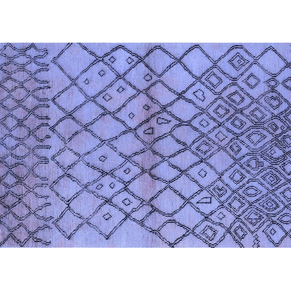 Ahgly Company Machine Washable Indoor Rectangle Oriental Blue Industrial Area Rugs, 5' x 7'