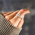 thumbnail image 5 of YYKihy Opening Rings Shiny Silver V Shaped Tiny Cubic Zircon Princess Crown Wedding Rings For Women, 5 of 8
