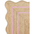 thumbnail image 2 of Weaving Village Wave Scalloped Natural Jute Rug Boho Jute Rug Entryway Runner Rug Farmhouse Scallop Rug, Light Pink (3'x5'), 2 of 5