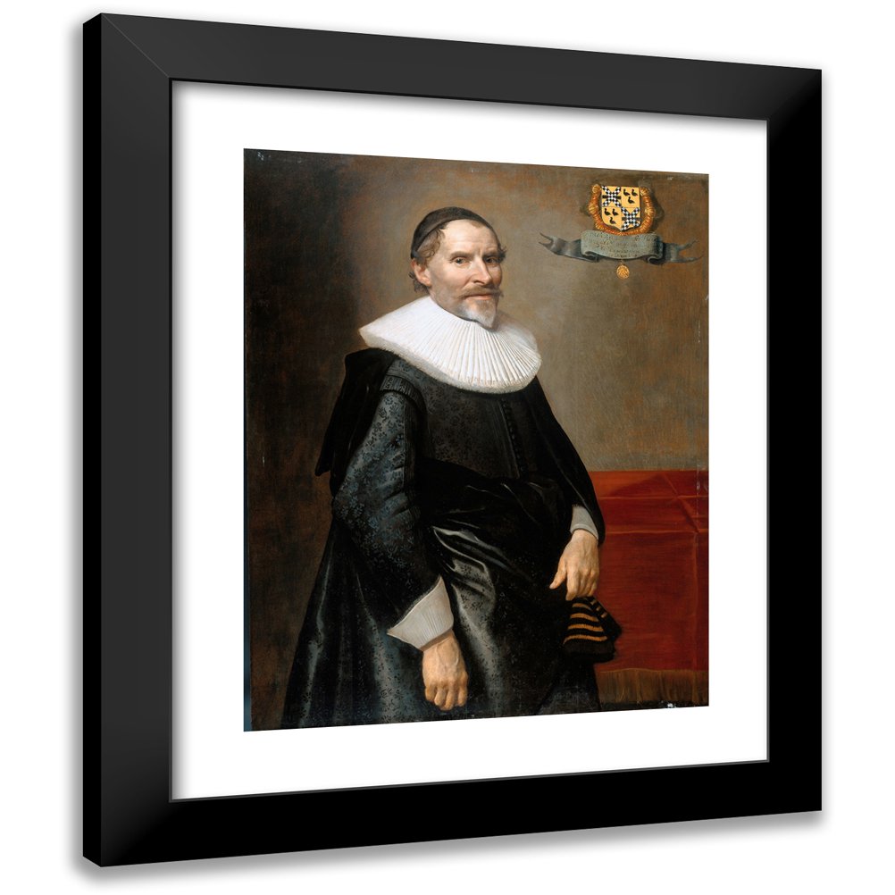 Michiel Jansz. Van Mierevelt 15x18 Black Modern Framed Museum Art Print Titled - Portrait of Francois Van Aerssen Lord or Sommelsdijk De Plaat and Spijk (1636)