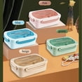 thumbnail image 3 of Kidsjoy Bento Box, Leakproof Lunch Container with Compartments, Includes Fork & Spoon, 1-Pack for School Office Travel & Picnic, Green, 3 of 6