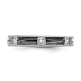 thumbnail image 4 of Solid 925 Sterling Silver Stackable Diamond Vintage Antiqued Ring Eternity Band Size 10 (.16 cttw.), 4 of 6