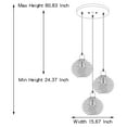thumbnail image 3 of Vanity Art 3-Light Cluster Globe Pendant Light with Globe Shade | Modern Fixtures Accent Ceiling Lights for Bedroom Entrance Doorway Dining Room Living Room Hallway Bathroom Pendants, 21303BK, 3 of 10
