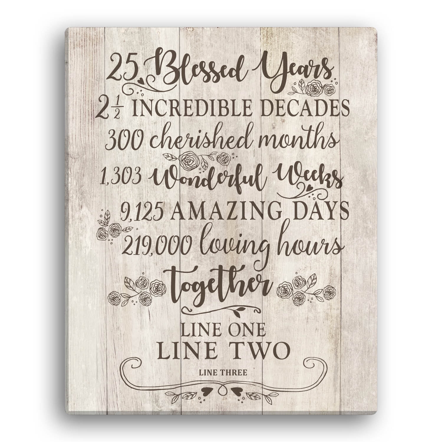 25 Blessed Years Personalized 16x20 Canvas
