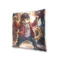 thumbnail image 3 of Cool Cat with Hat Doing Street Dance Throw Pillow Covers Pillowcases 16 x 16 Inch Home Decor 2 Packs for Bedroom Sofa, 3 of 6