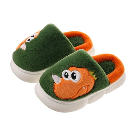 

Cathalem Slippers for Boys Size 5 Big Kid Children Cotton Slippers Boys Girls Autumn Winter Warm Wool Slippers Slides Boys 4 Green 4 Years