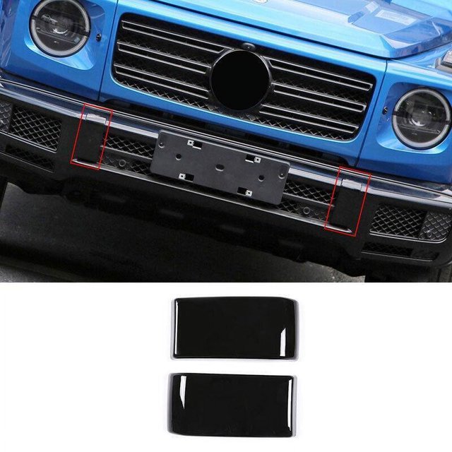 Pare-Chocs avant Noir Brillant pour Benz G-Class 2019-2022 2 Pcs