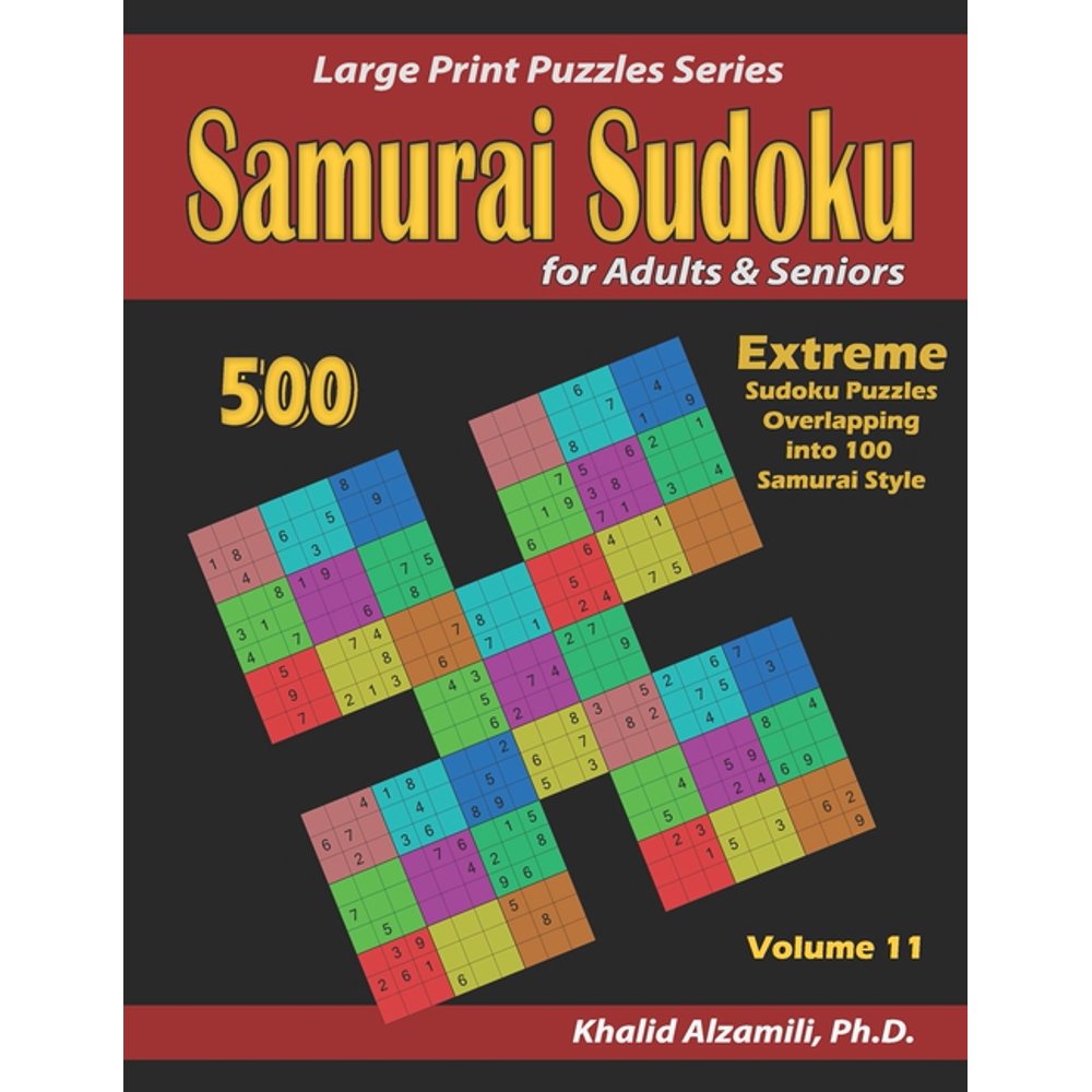 large print puzzles samurai sudoku for adults seniors 500 extreme
