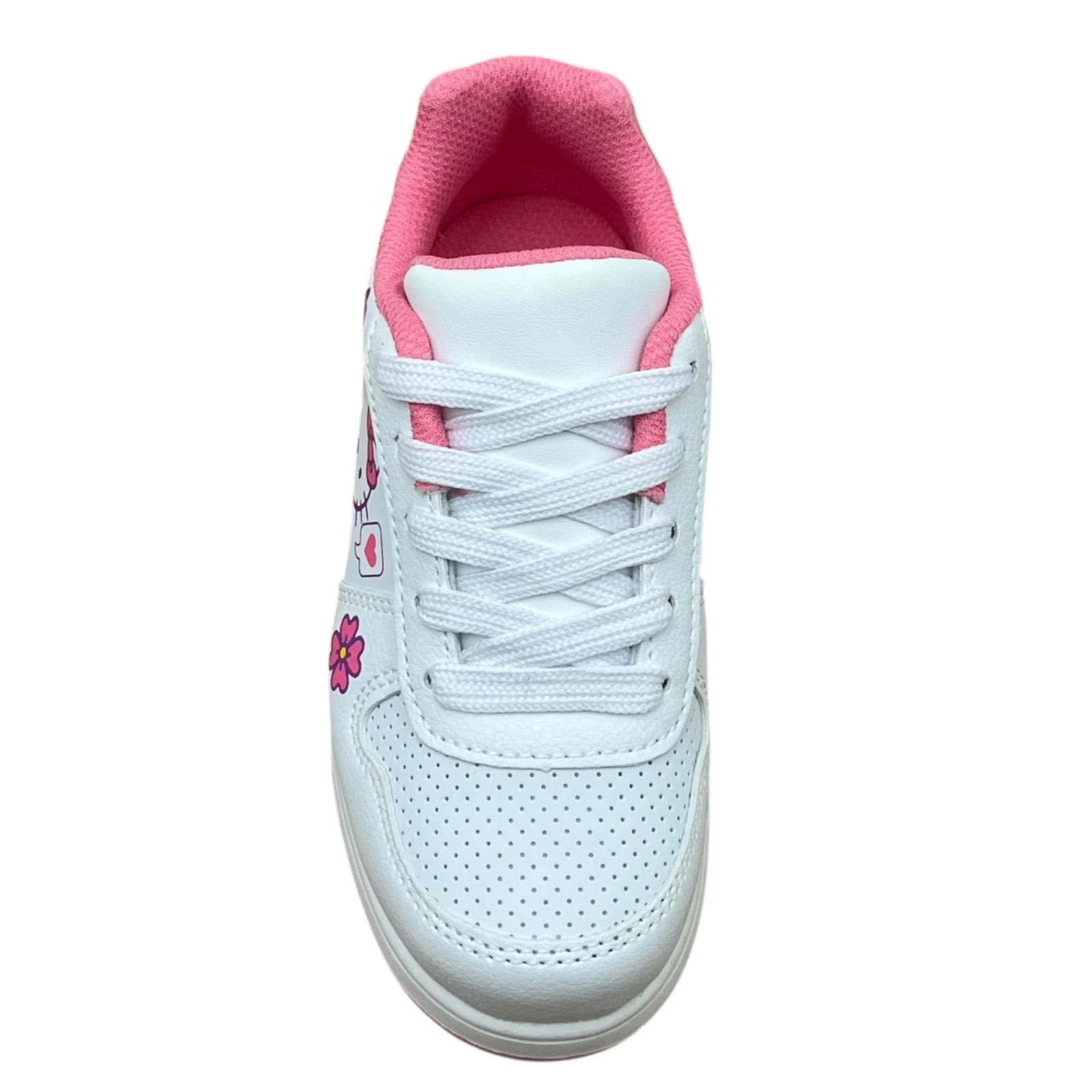 Hello Kitty Little Girls Court Sneakers Size 12 White Pink Purple Casual Lace-Up