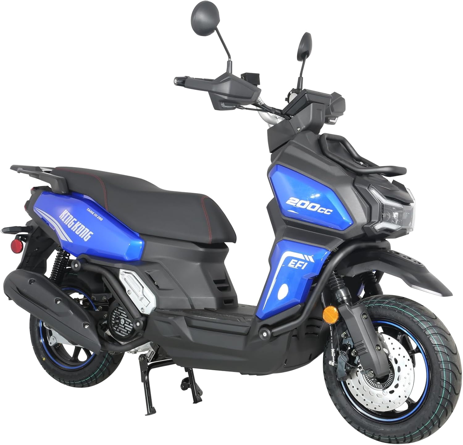 HHH Tank 200 King Kong Scooter New Limited Edition–EFI Fuel Injected with Digital LCD Speedometer Street Moped California Approved-Black