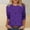 Purple women loose fit sunflower top a1, variant on Yrmaups Women Loose Fit 3/4 Sleeve Sunflower Pullover Tops, Casual Round Neck Tee, Soft Breathable Basic Blouse for Fall Daily Office Wear, Yellow L