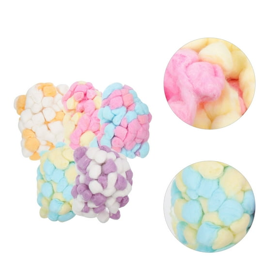 Huaqiet 500pcs Crafts Cotton Balls Hamster Colored Cotton Balls Handicraft Cotton Balls
