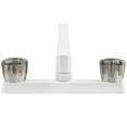 thumbnail image 3 of Dura Faucet Two Handle RV Kitchen Faucet w/Smoked Acrylic Knobs - White, 3 of 5