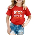 thumbnail image 4 of PMVFHDE T-Shirt pour Filles T-Shirts Graphiques Hauts d'Été Basiques pour Fille Tunique T-Shirt pour Fille Garçon et Fille Mode Décontractée Imprimé Col Rond Manches Courtes T-Shirt Haut Rouge, 12-13 Ans, 4 of 4
