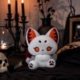 thumbnail image 2 of Soft Polyester Gothic Plush Toys, Dark Fantasy Bunny Fox Cat Demon Creature Stuffed Animals, Cute Sitting Plushies, Halloween Decorations Indoor, Collectible for Bedroom Decor & Holiday Gift Giving-C, 2 of 5