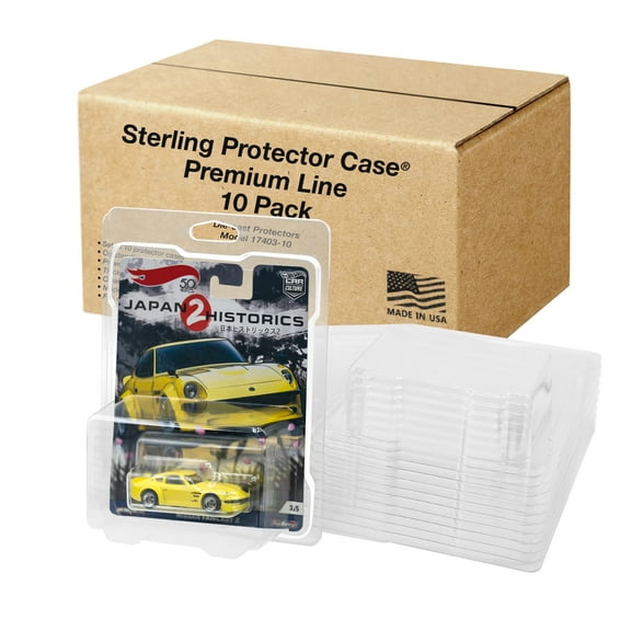 Sterling Protector Case Premium Line Size 10 Pack for Hot Wheels Premium - Fits Card Size 5.25” x 6.5”