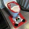 thumbnail image 3 of Shoreew Santa Toilet Seat Cover 2-Piece Christmas Bathroom Set Santa Claus Toilet Seat Cover And Mat Set for New Year Indoor Bathroom Decor, 3 of 7