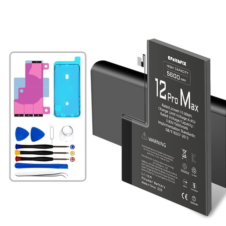 LRSE For iPhone 12 Pro Max Battery Replacement ,5600mAh Capacity multe Cycle Li-ion Polymer Battery Kit with Professional Repair Tool Kit