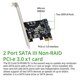 thumbnail image 2 of Tarjeta controladora I/O CREST de 2 puertos SATA III PCI-E 3.0 X1, 2 of 4