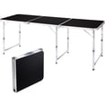 thumbnail image 1 of QueipA 6ft Portable Folding Camping Table, Outdoor Waterproof Adjustable Height Table, Aluminum Lightweight Suitcase Foldable Table for Picnic BBQ Beach Dining, 1 of 8