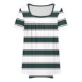 thumbnail image 5 of JTZGDY Women's Plus Size Tops Casual Striped Printed Summer Square Neck Blouses Short Sleeve Ruched Pleated T Shirts Loose Oversized Flowy Beach Tunics Army Green XL, 5 of 6