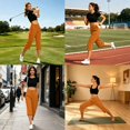 thumbnail image 7 of Capri Golf Pant Women Waist Button Quick Dry Athletic Cropped Trousers,Comfortable,Athletic Sport Wear,Wrinkle Resistant,Deep Side Slip Pocket,Soft Bottom Wear Orange S, 7 of 7