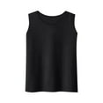 thumbnail image 2 of HOMBOM Tops for Women 2025 Black Chemise Crew Neck Solid Color Sleeveless Basic Shirts, 2 of 3