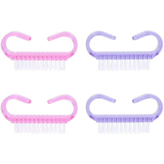 4pcs nail scrubber manicure brushes for nails cleaning kit nail cleaner brush manicure kit nail art brush fingernail brushes for cleaning Toe Brush Cleaner handle nail clippers
